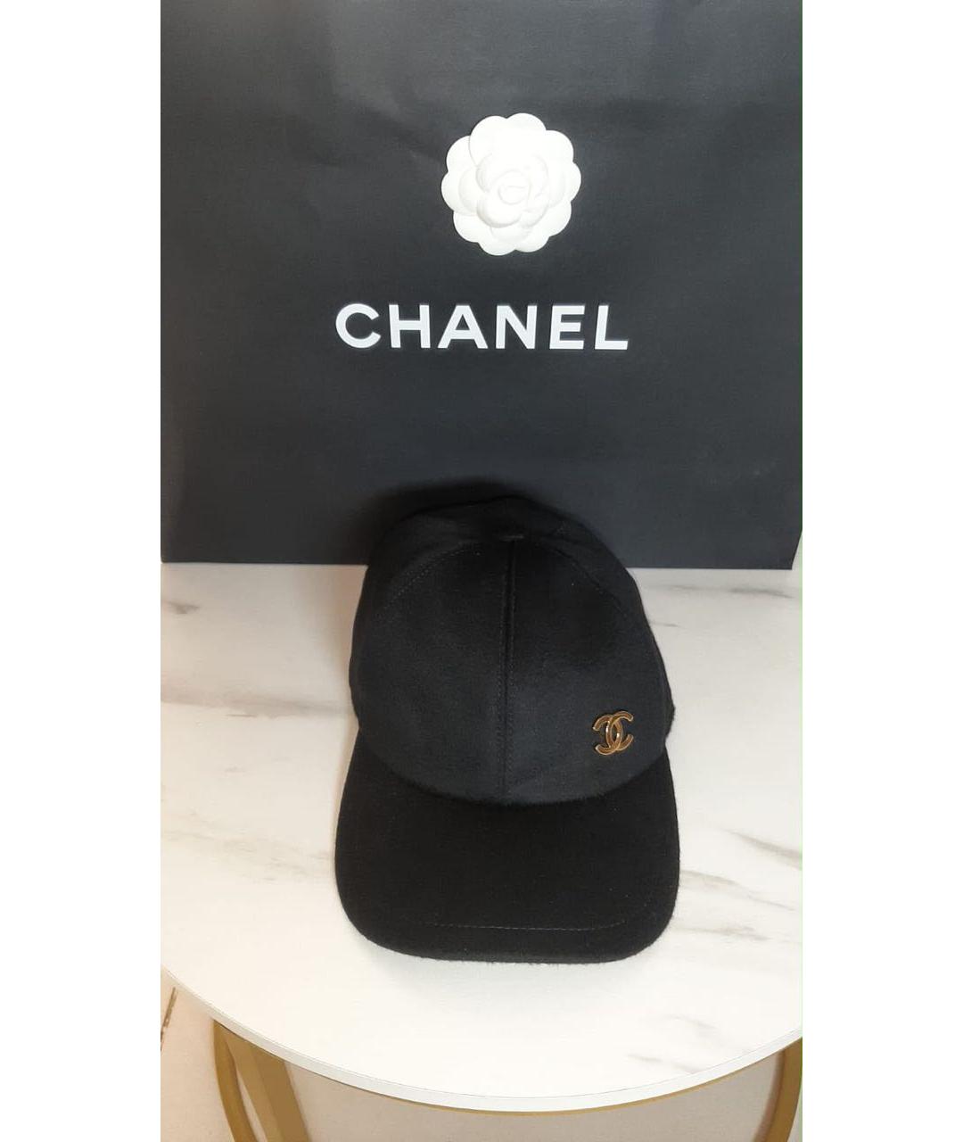 CHANEL Черная кашемировая кепка, фото 6