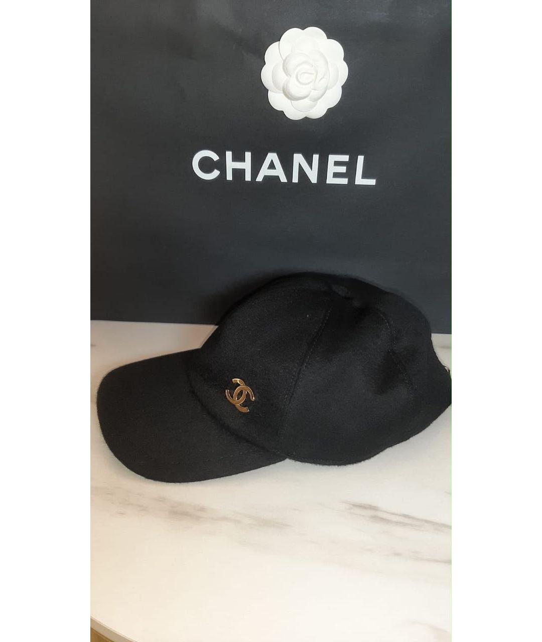 CHANEL Черная кашемировая кепка, фото 7