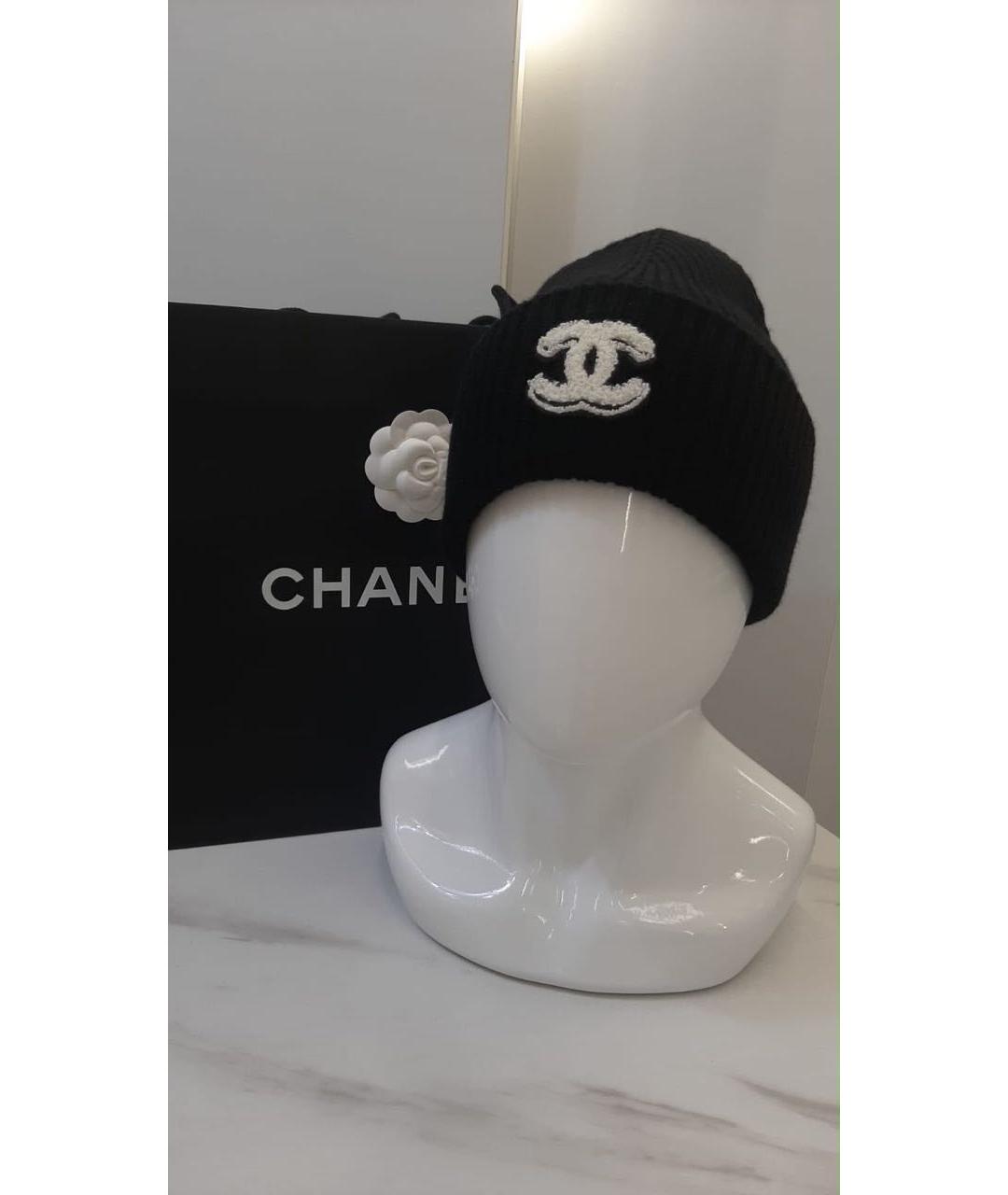 CHANEL Черная кашемировая шапка, фото 2