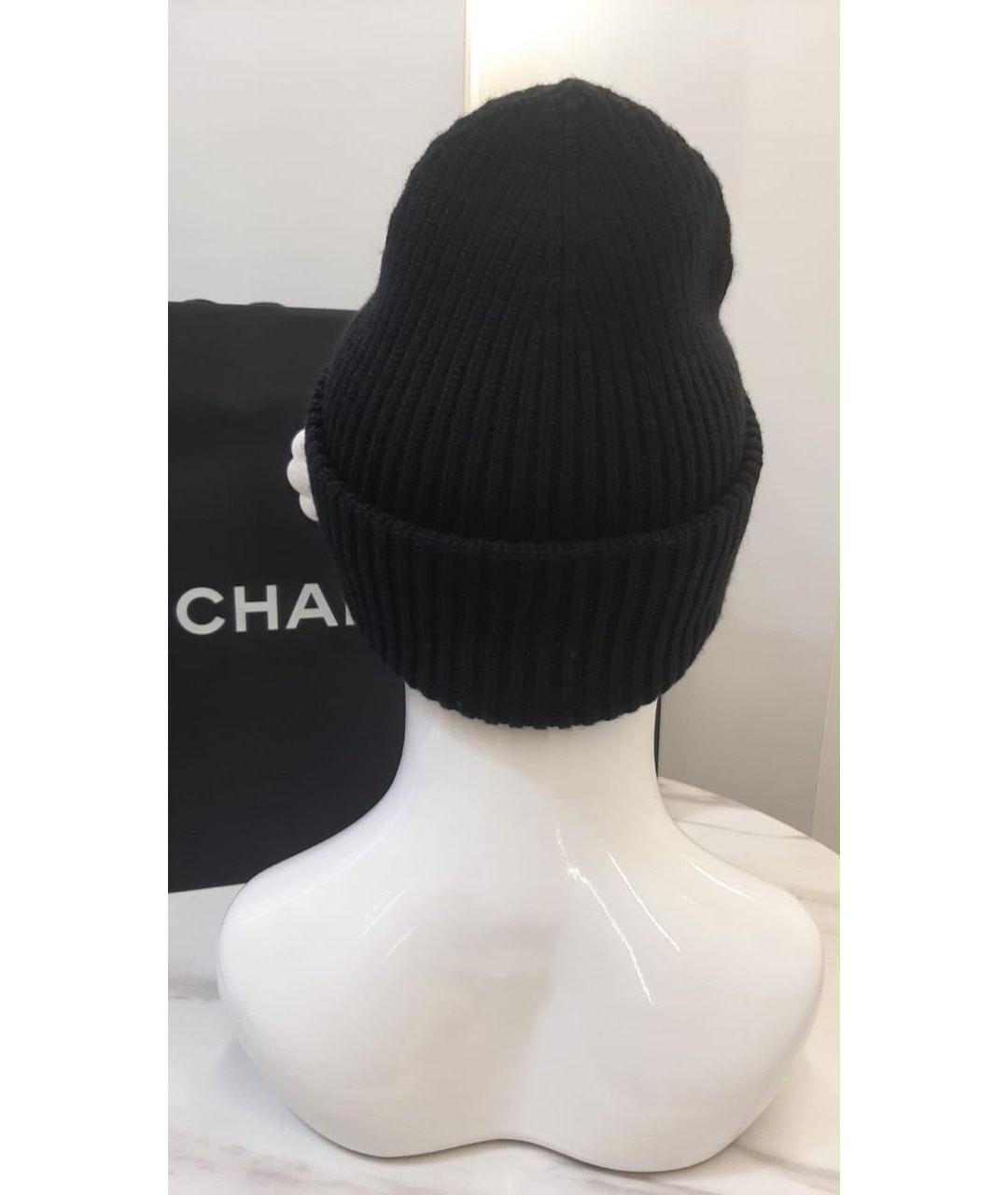 CHANEL Черная кашемировая шапка, фото 5