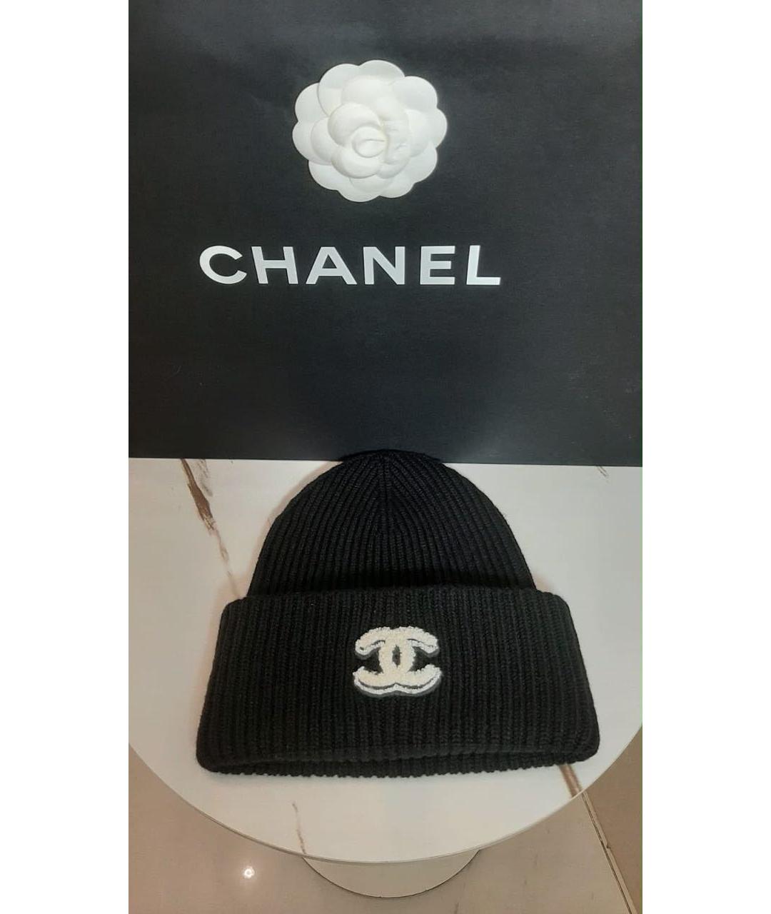 CHANEL Черная кашемировая шапка, фото 7