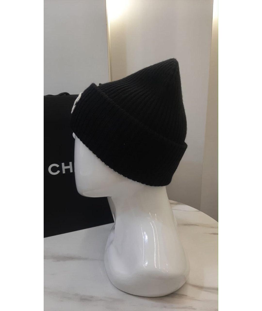 CHANEL Черная кашемировая шапка, фото 4