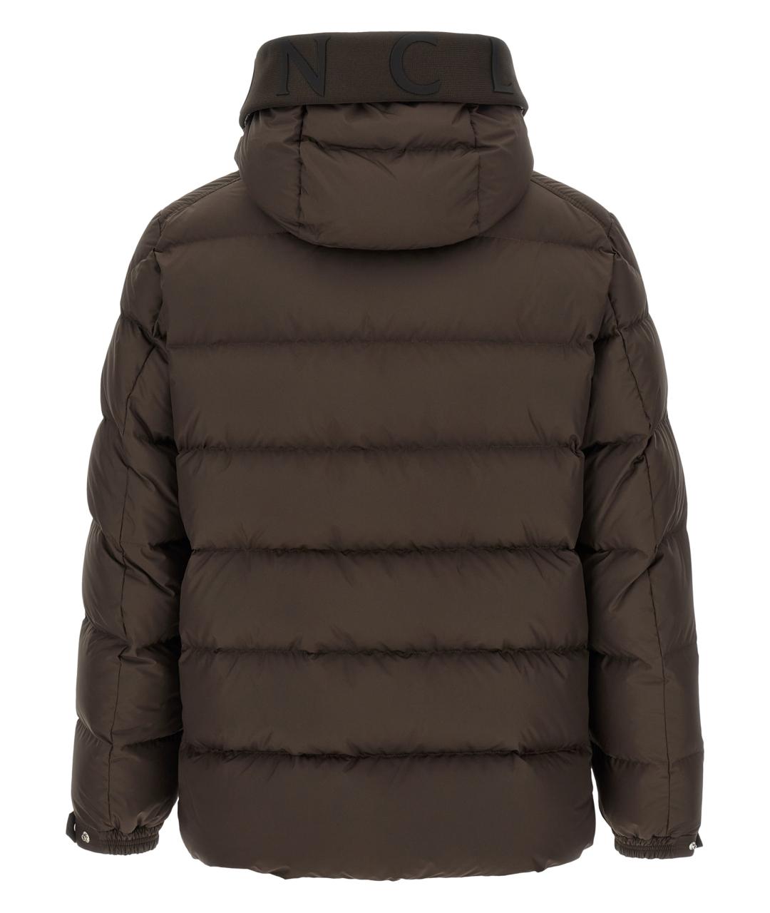 MONCLER Коричневый полиэстеровый пуховик, фото 2