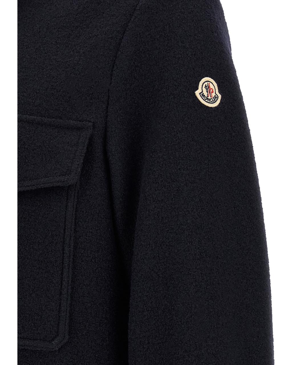 MONCLER Синяя шерстяная кэжуал рубашка, фото 5