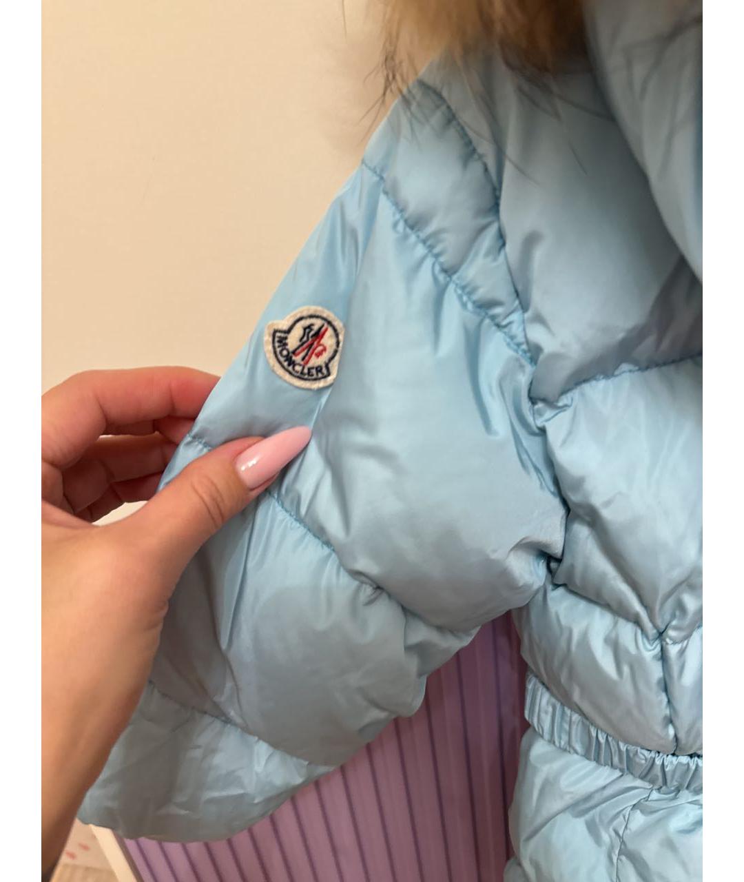 MONCLER Голубой синтетический комбинезон, фото 8