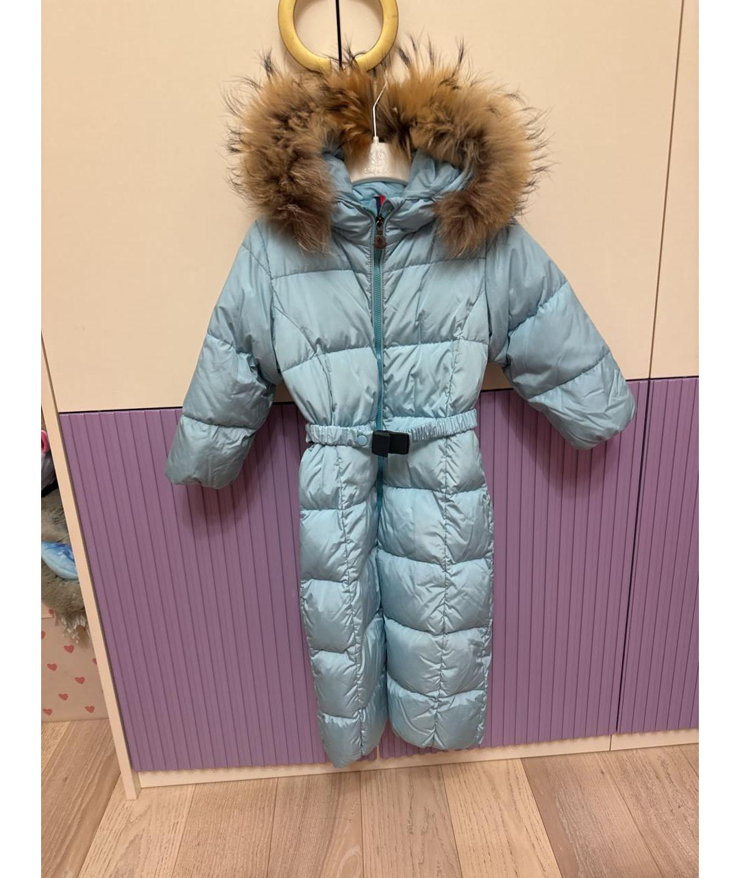 MONCLER Голубой синтетический комбинезон, фото 9