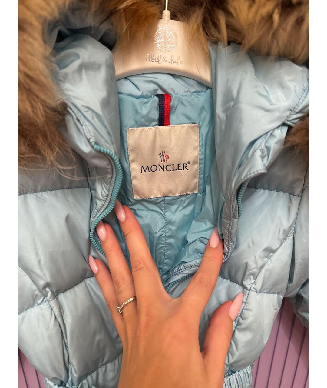 MONCLER Голубой синтетический комбинезон, фото 3