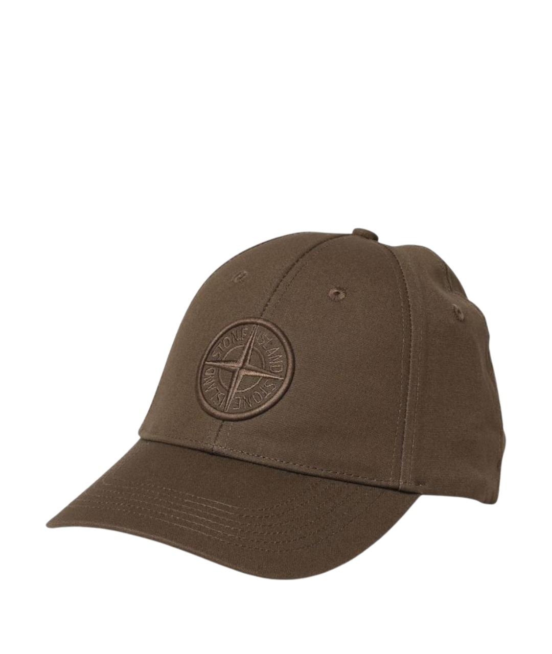 STONE ISLAND Коричневая хлопковая кепка/бейсболка, фото 1