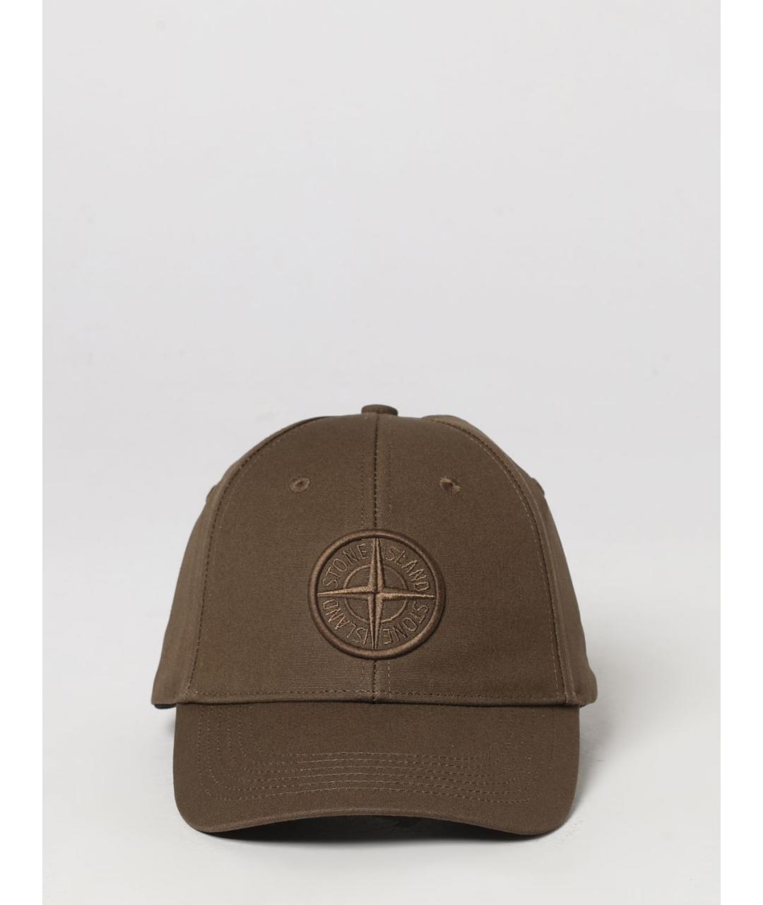 STONE ISLAND Коричневая хлопковая кепка/бейсболка, фото 2