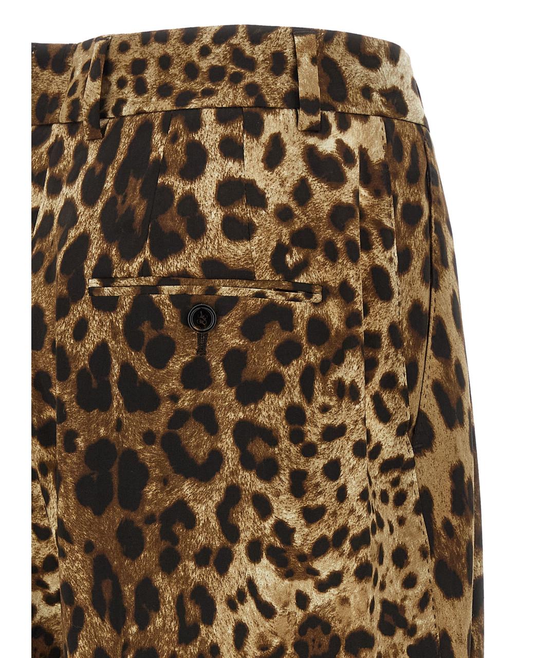 DOLCE&GABBANA Коричневые шерстяные прямые брюки, фото 4