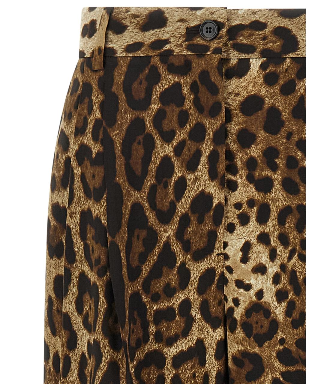 DOLCE&GABBANA Коричневые шерстяные прямые брюки, фото 3