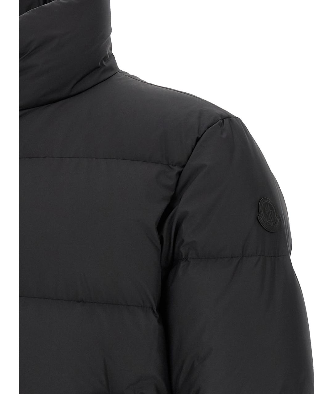MONCLER Черный полиэстеровый пуховик, фото 4