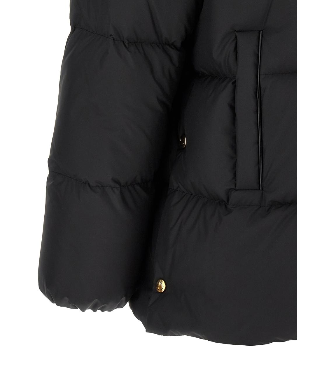 MONCLER Черный полиэстеровый пуховик, фото 5