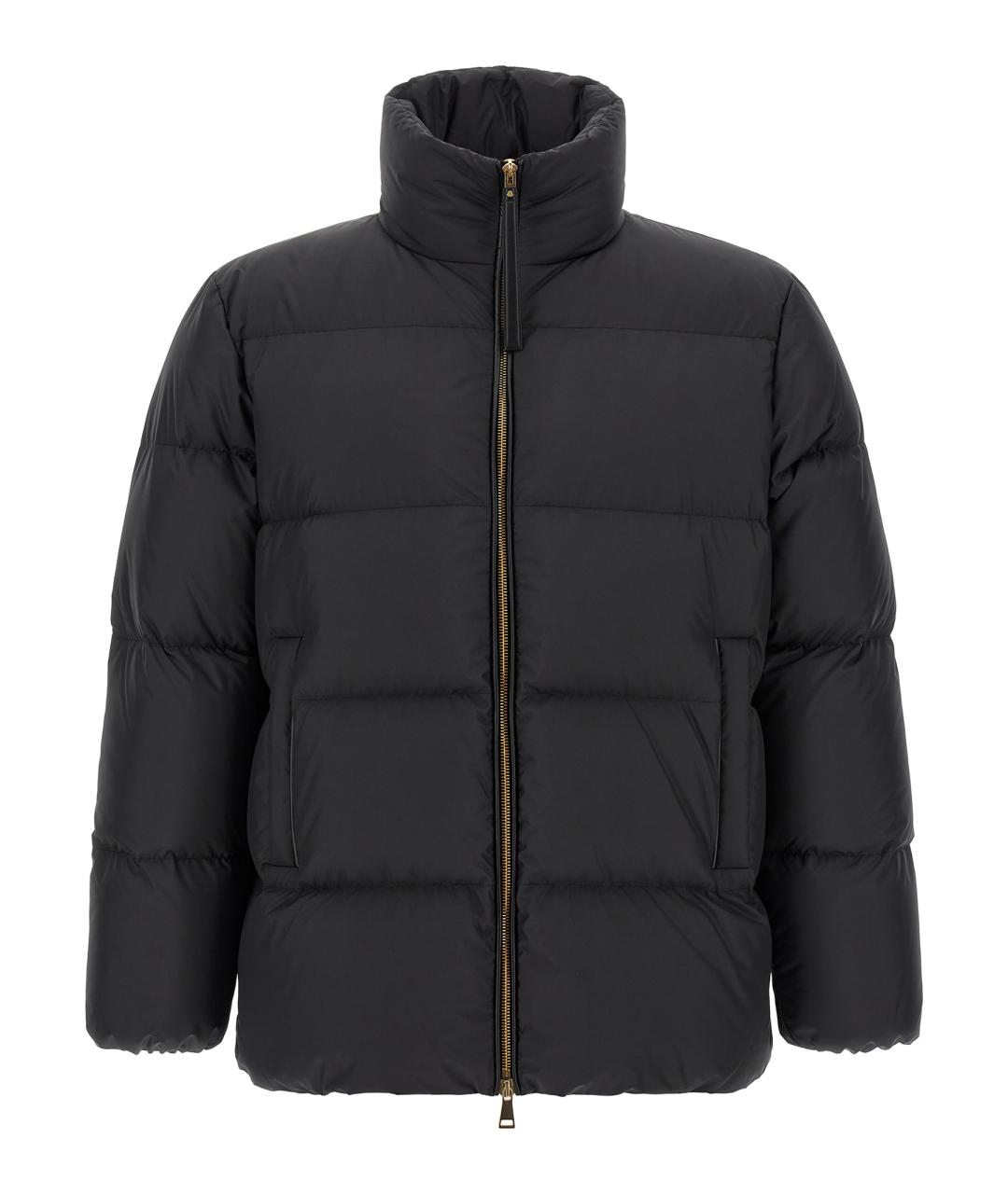 MONCLER Черный полиэстеровый пуховик, фото 1