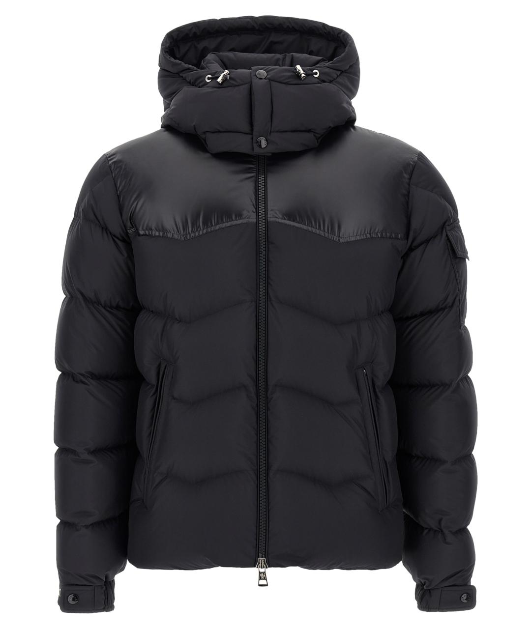 MONCLER Черный полиэстеровый пуховик, фото 1