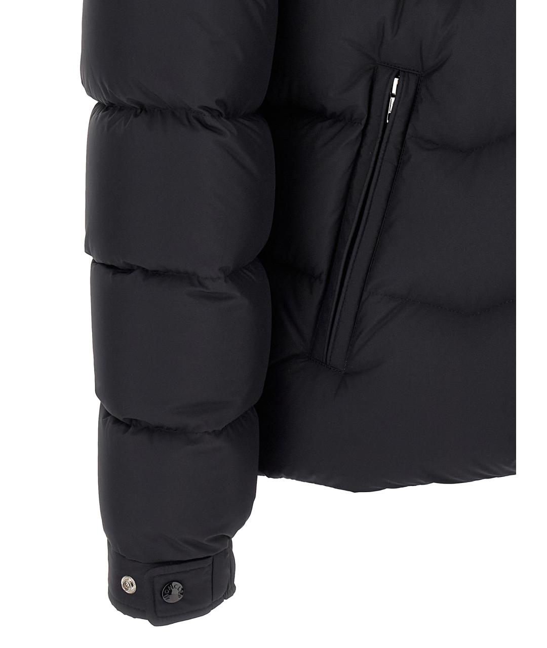 MONCLER Черный полиэстеровый пуховик, фото 6