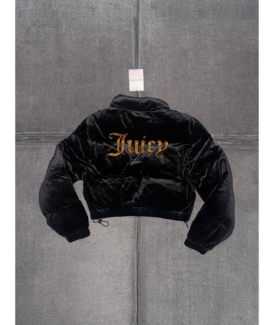 JUICY COUTURE Черный велюровый пуховик, фото 2