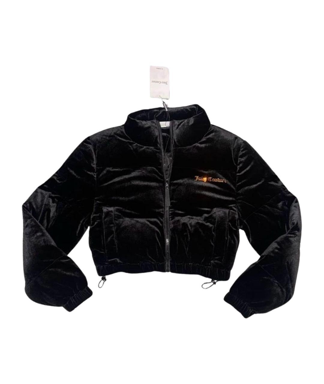 JUICY COUTURE Черный велюровый пуховик, фото 1