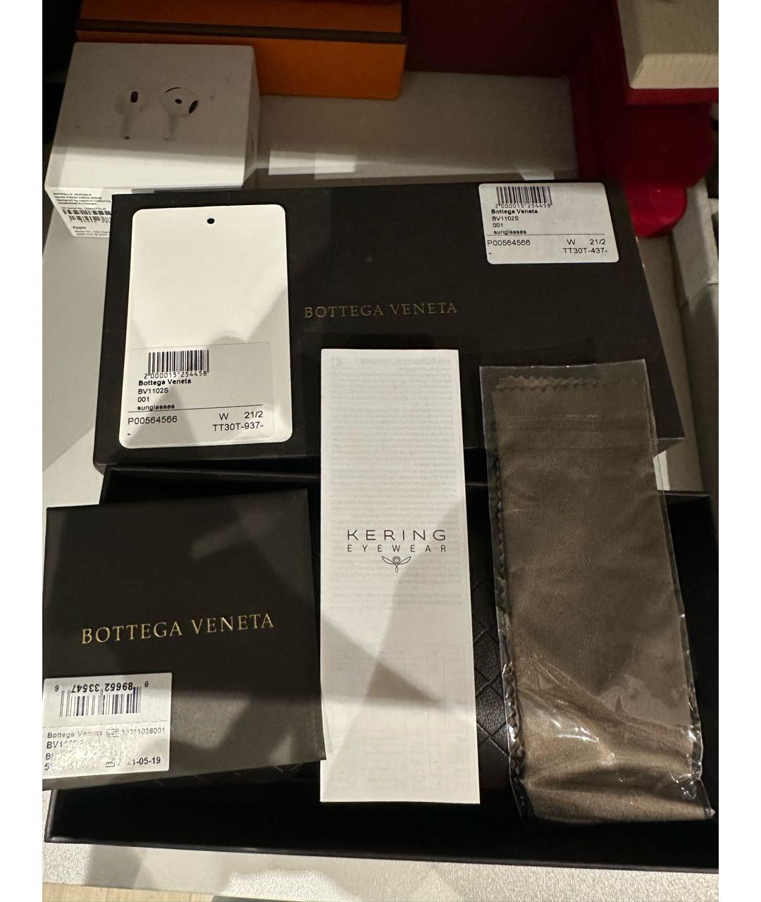 BOTTEGA VENETA Черные пластиковые солнцезащитные очки, фото 7