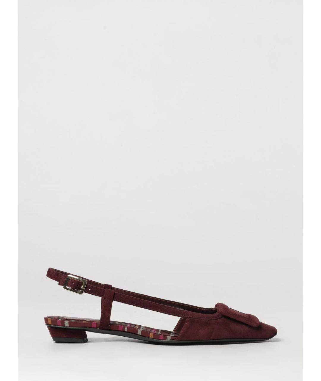 ROGER VIVIER Бордовые замшевые балетки, фото 4