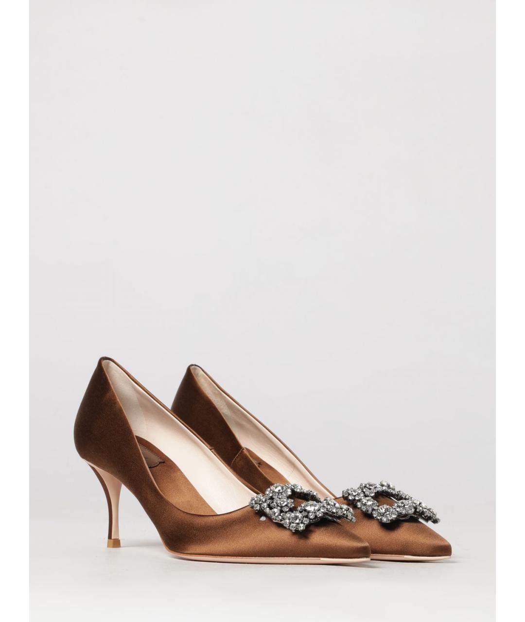 ROGER VIVIER Коричневые текстильные туфли, фото 2