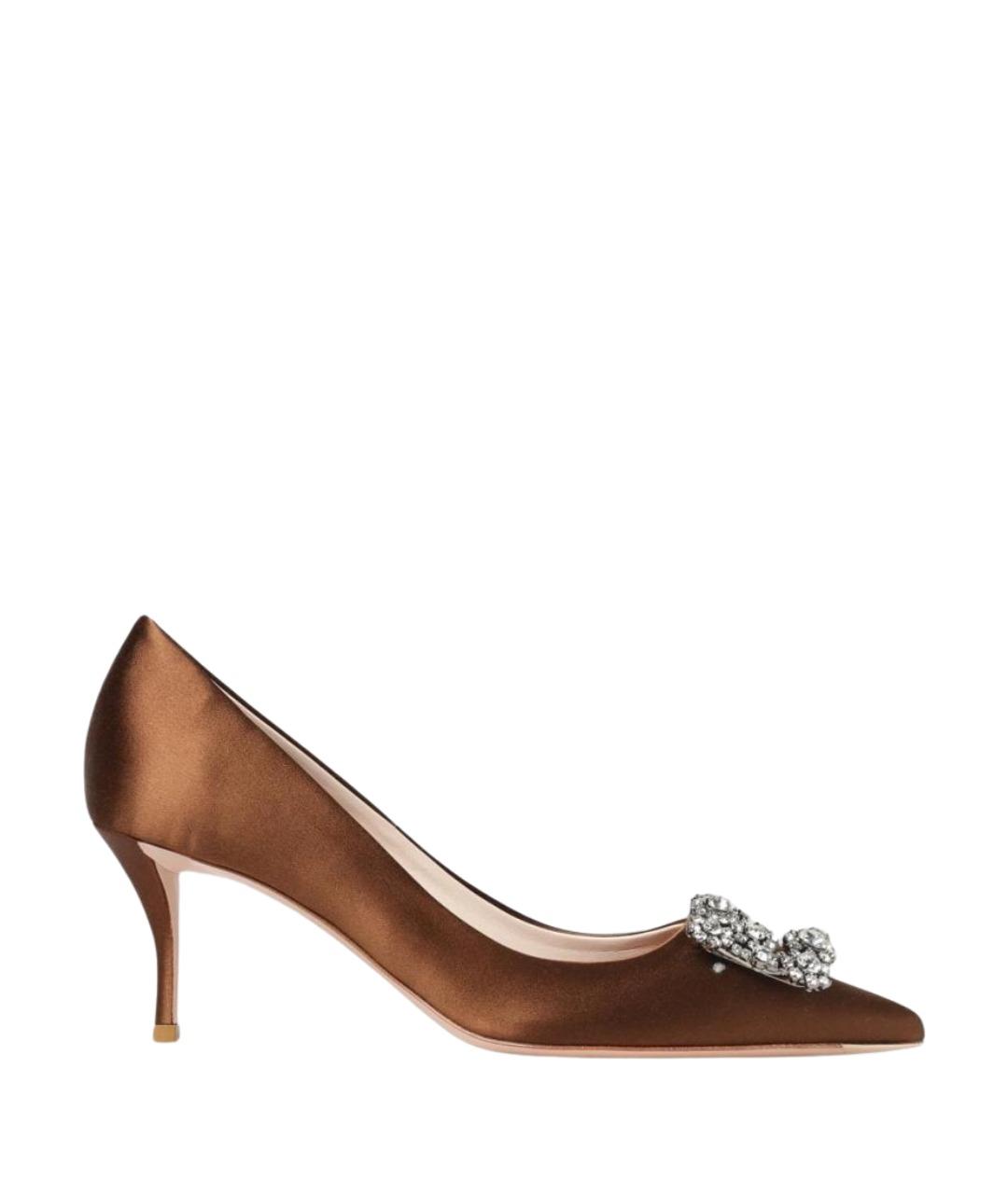 ROGER VIVIER Коричневые текстильные туфли, фото 1