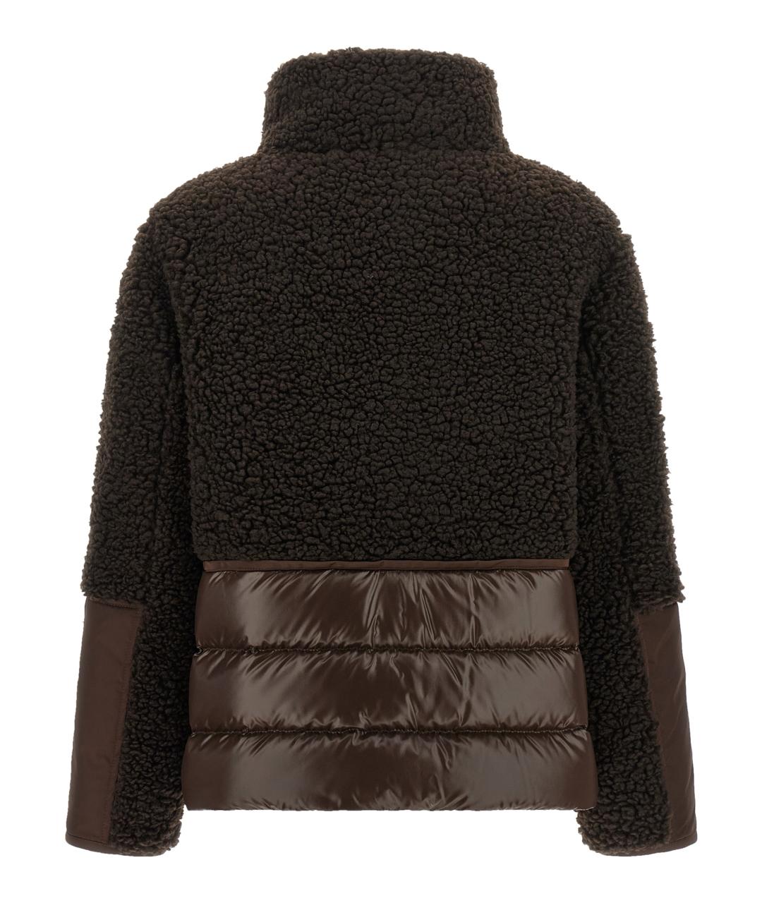MONCLER Коричневый полиэстеровый пуховик, фото 2