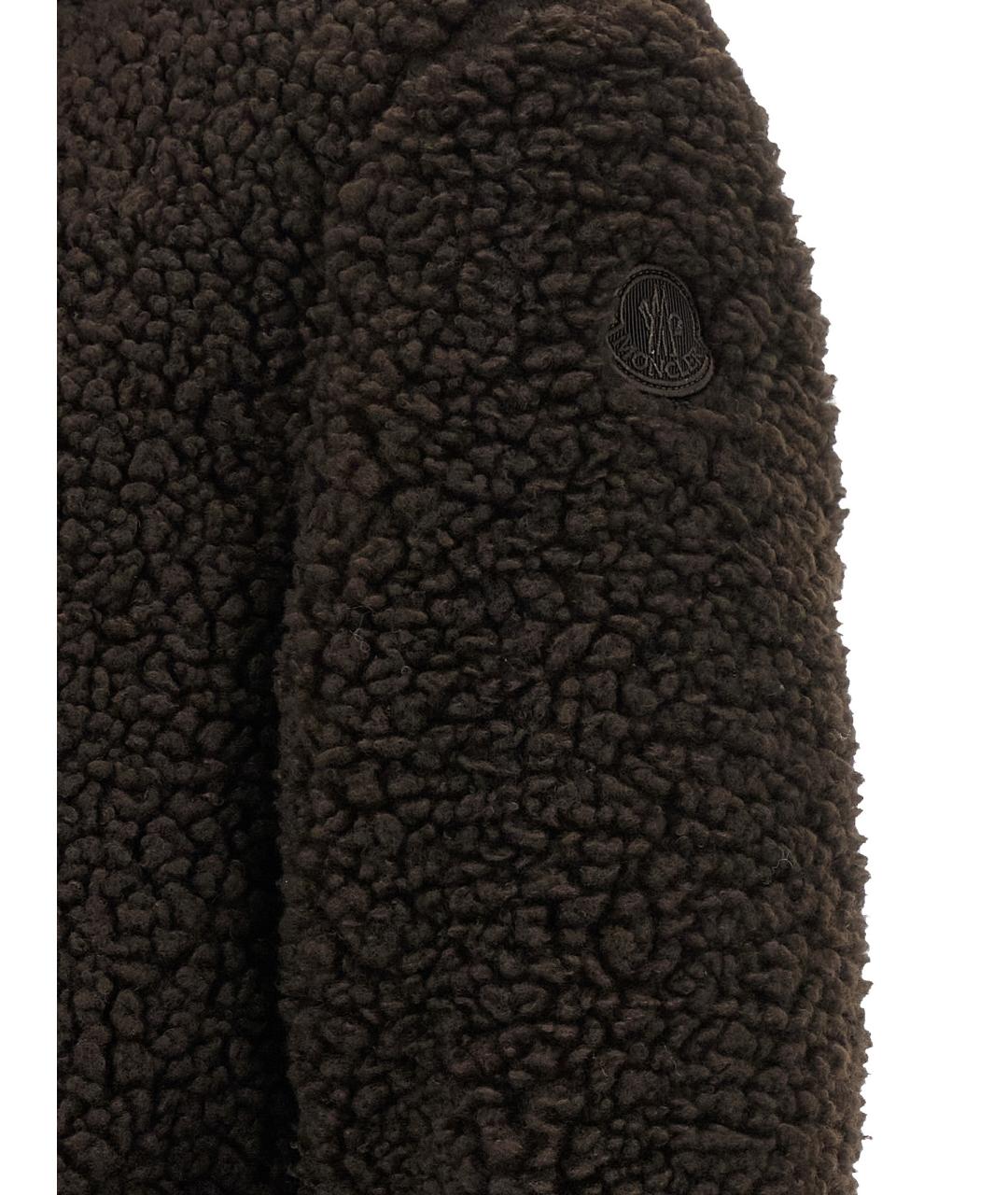MONCLER Коричневый полиэстеровый пуховик, фото 4