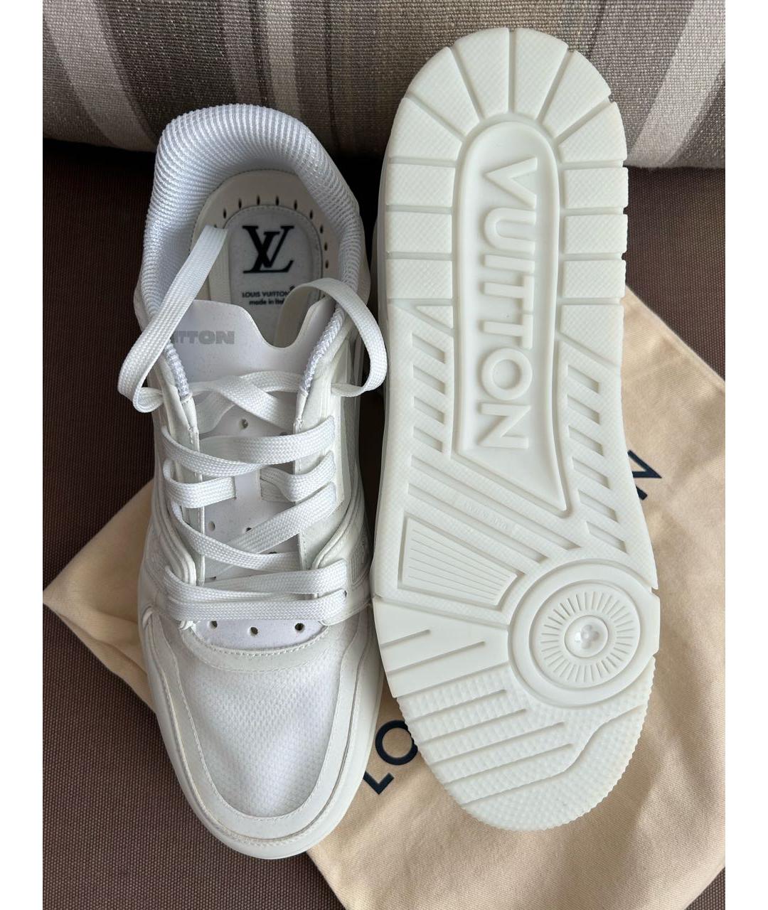 LOUIS VUITTON Белые текстильные низкие кроссовки / кеды, фото 5