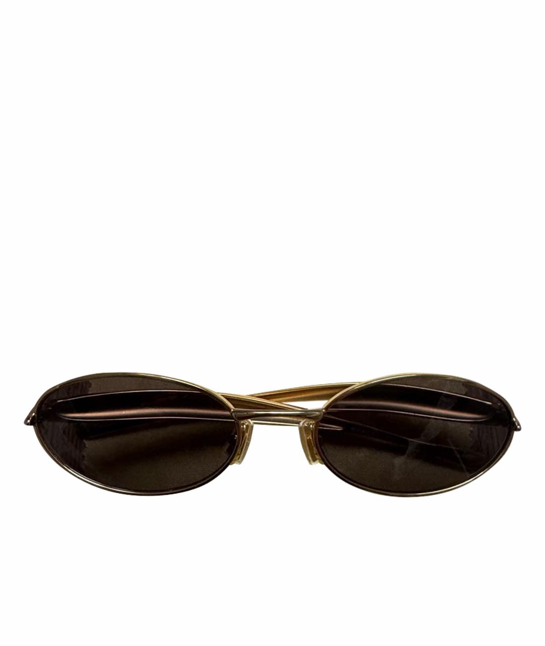 BOTTEGA VENETA Золотые металлические солнцезащитные очки, фото 1