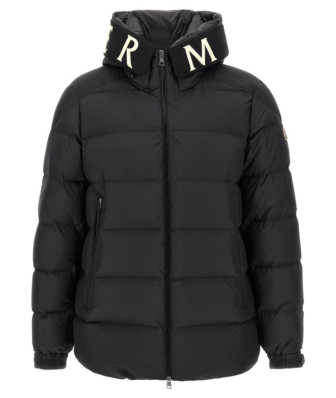 MONCLER Черный полиэстеровый пуховик, фото 1