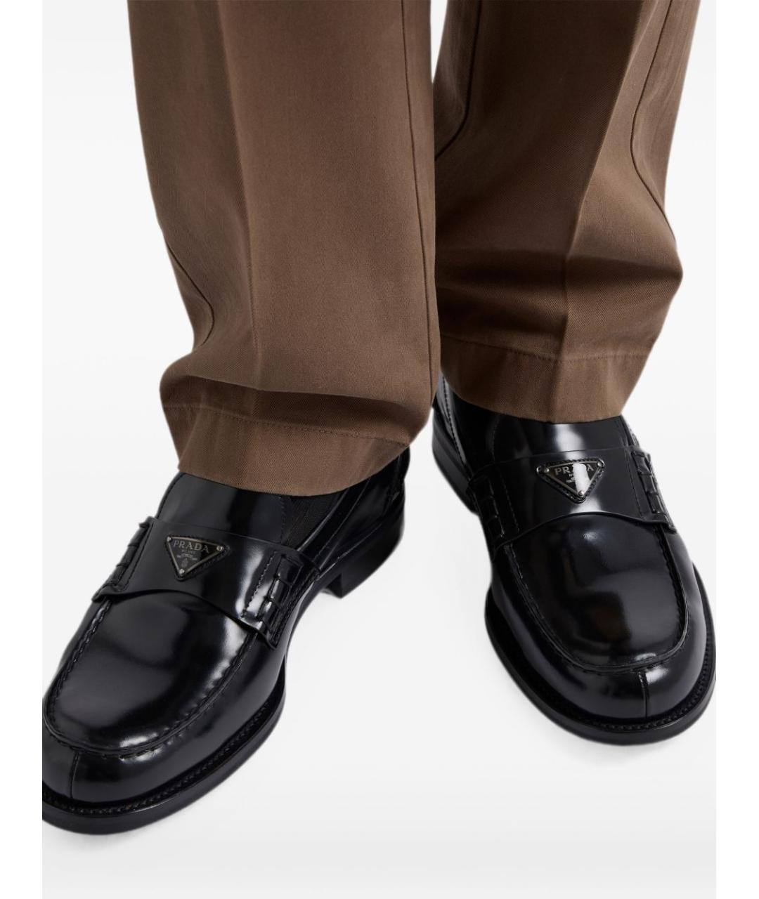 PRADA Черные кожаные лоферы, фото 2
