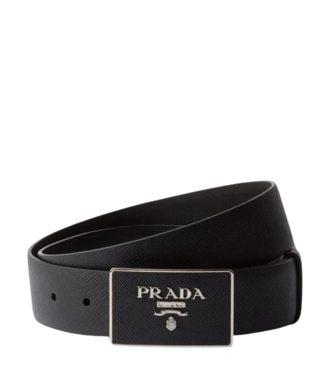 PRADA Черный кожаный ремень, фото 1