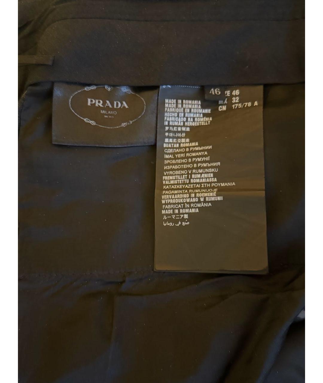 PRADA Черный шерстяной костюм с брюками, фото 5