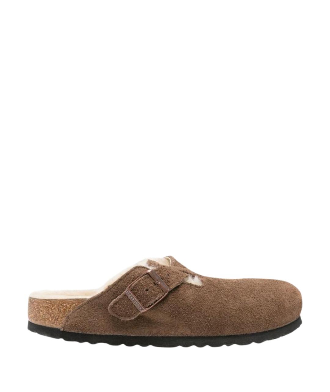 BIRKENSTOCK Коричневые замшевые мюли, фото 1