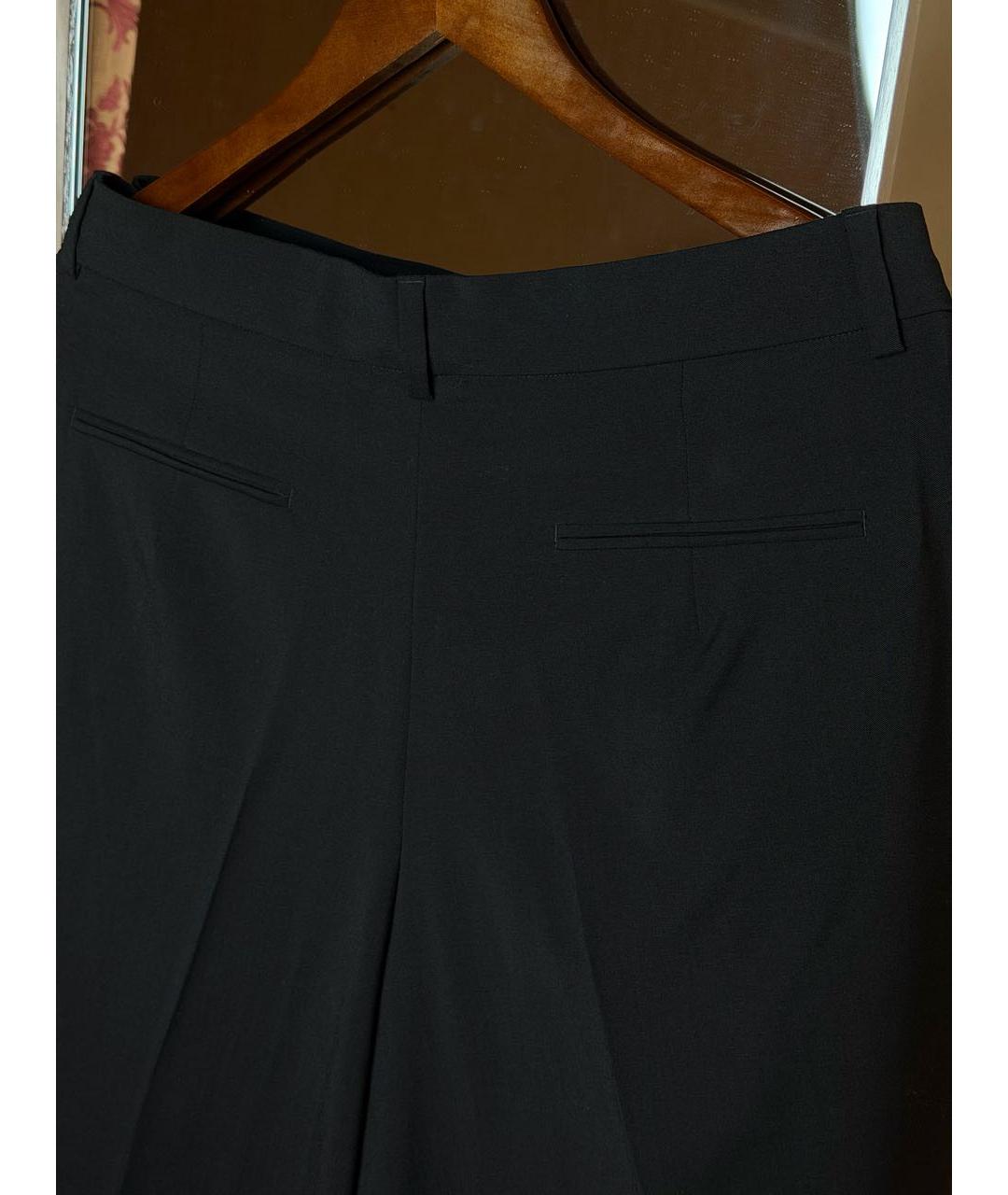 SPORTMAX Черные шерстяные прямые брюки, фото 3