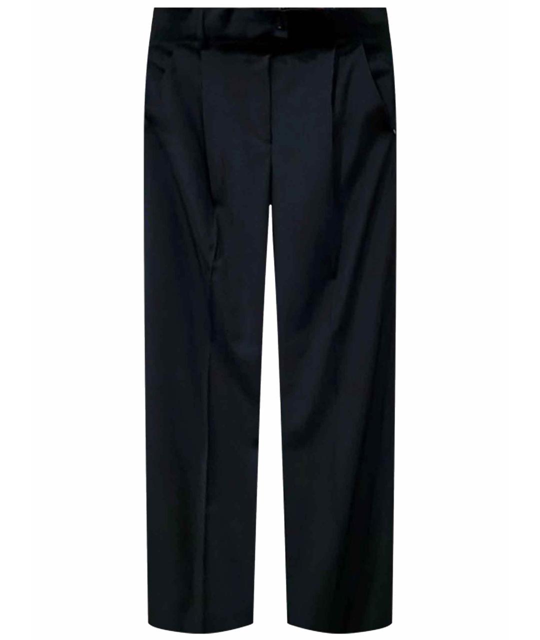 SPORTMAX Черные шерстяные прямые брюки, фото 1