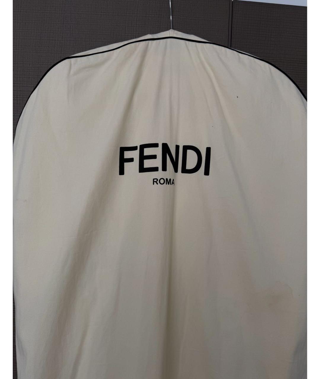 FENDI Белое хлопковое повседневное платье, фото 7