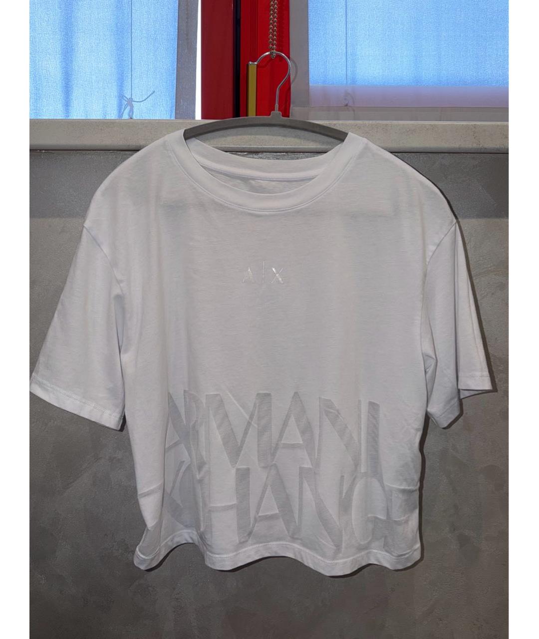 ARMANI EXCHANGE Белая льняная футболка, фото 4