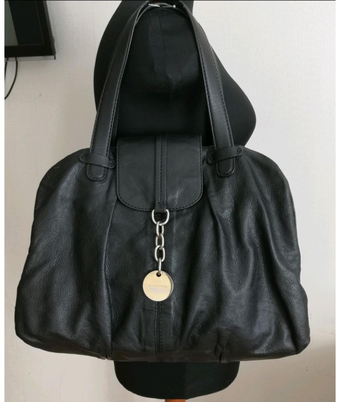SONIA RYKIEL Черная кожаная сумка с короткими ручками, фото 7