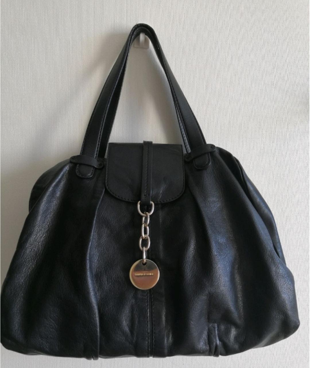 SONIA RYKIEL Черная кожаная сумка с короткими ручками, фото 2