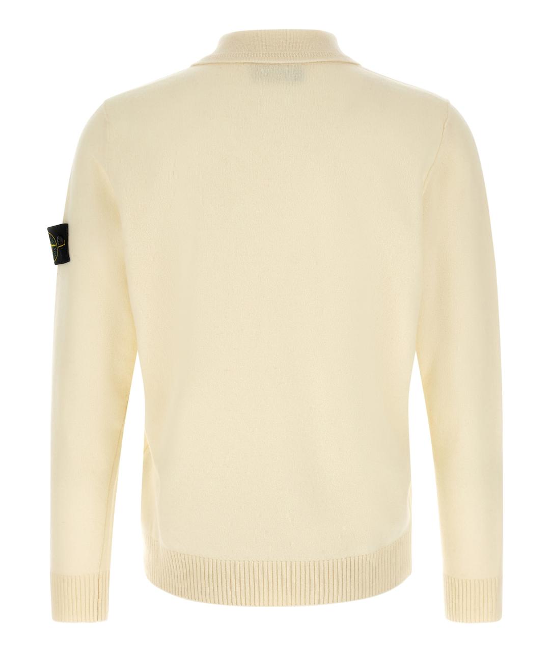 STONE ISLAND Белый шерстяной джемпер / свитер, фото 2
