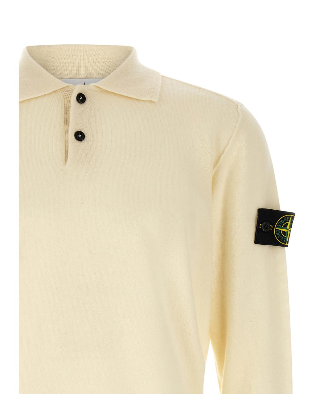 STONE ISLAND Белый шерстяной джемпер / свитер, фото 3