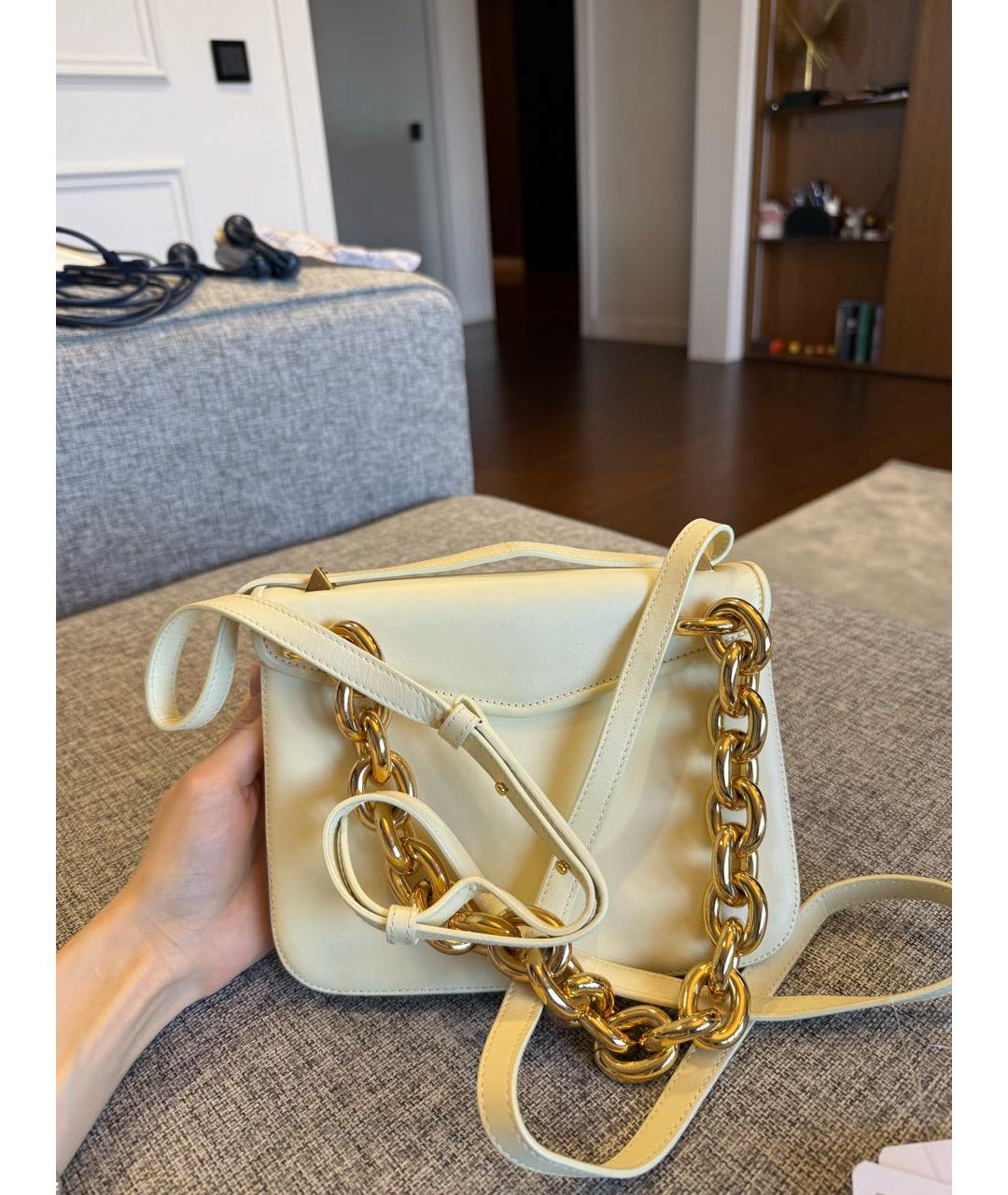 BOTTEGA VENETA Желтая кожаная сумка через плечо, фото 2