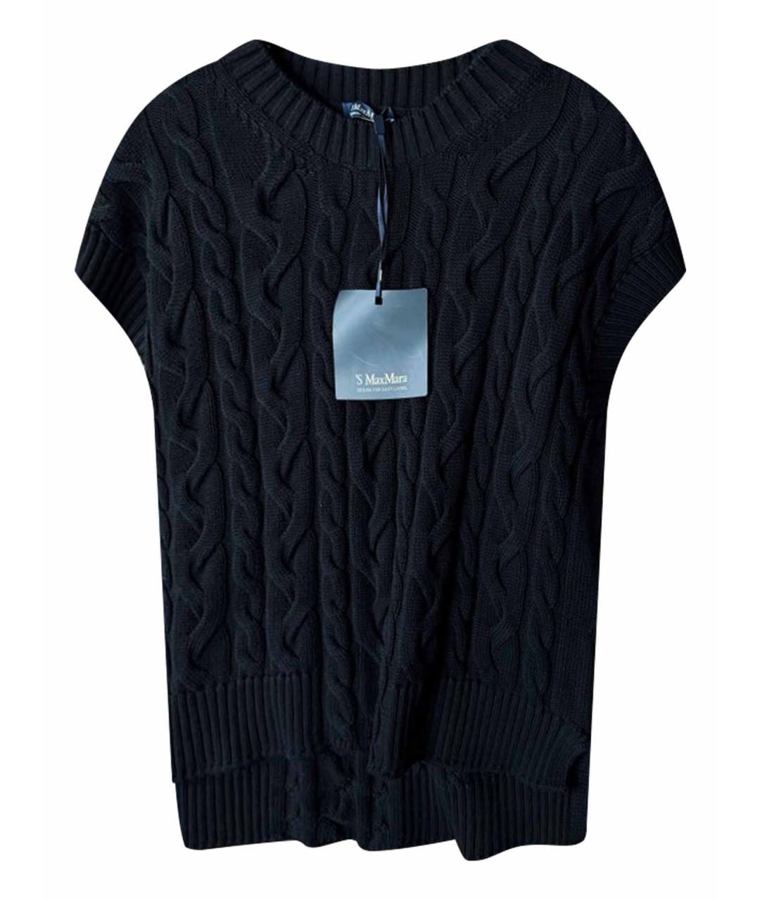 'S MAX MARA Черная хлопковая жилетка, фото 1