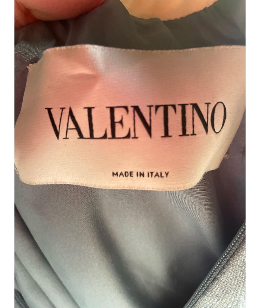 VALENTINO Голубое шелковое коктейльное платье, фото 3