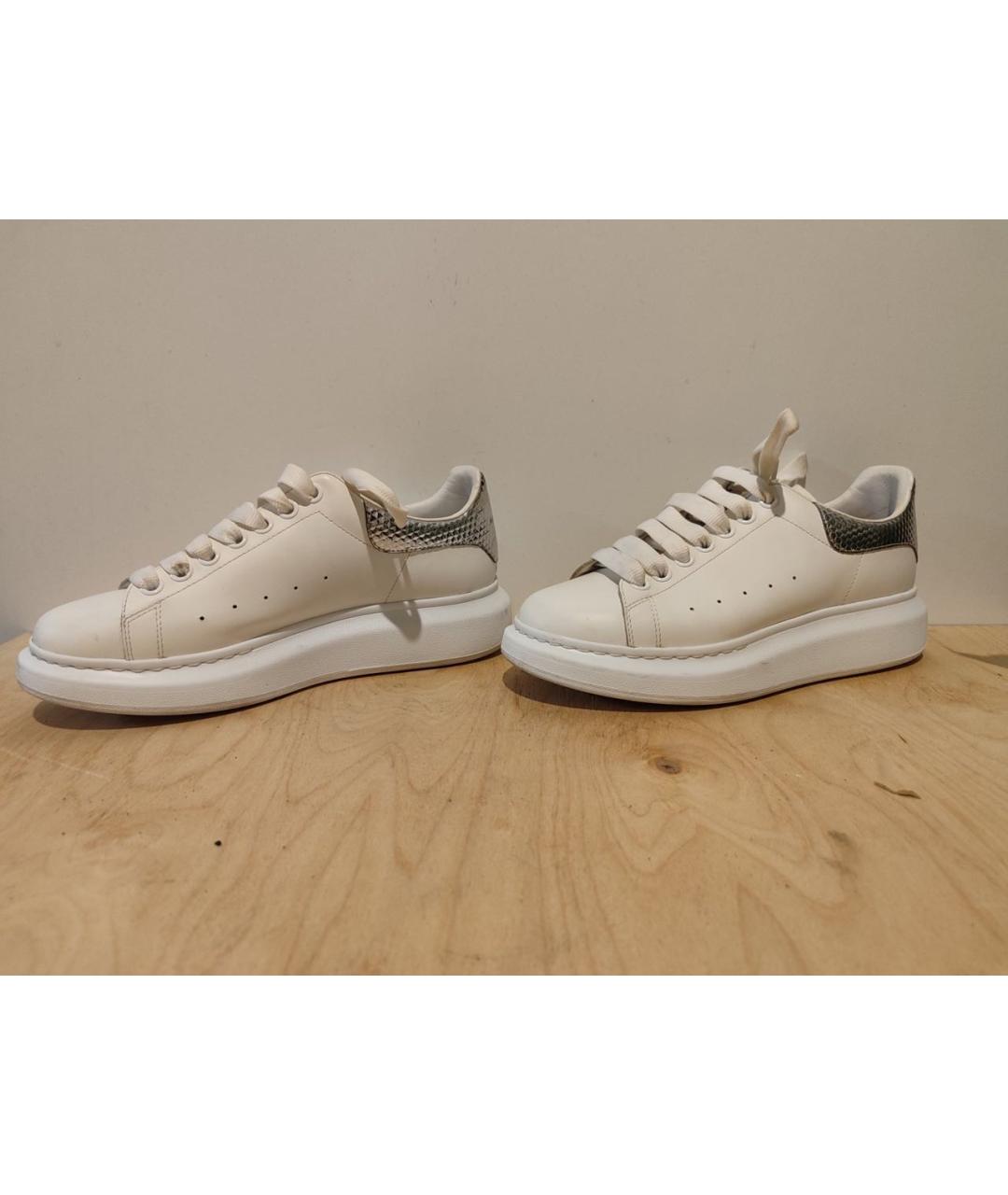 ALEXANDER MCQUEEN Белые кожаные кеды, фото 3
