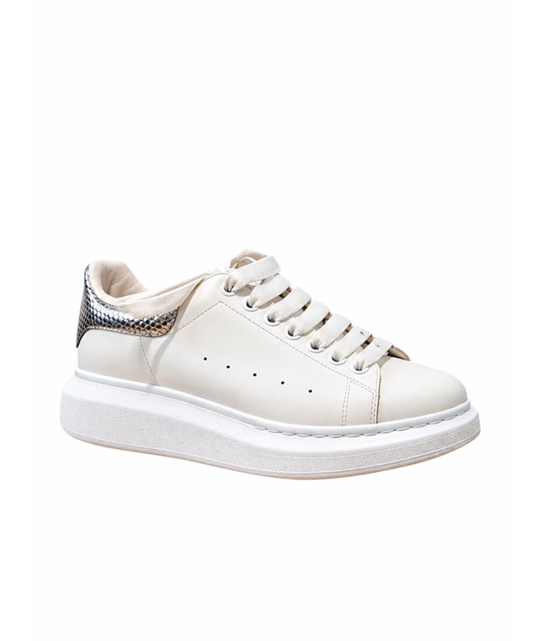 ALEXANDER MCQUEEN Белые кожаные кеды, фото 1