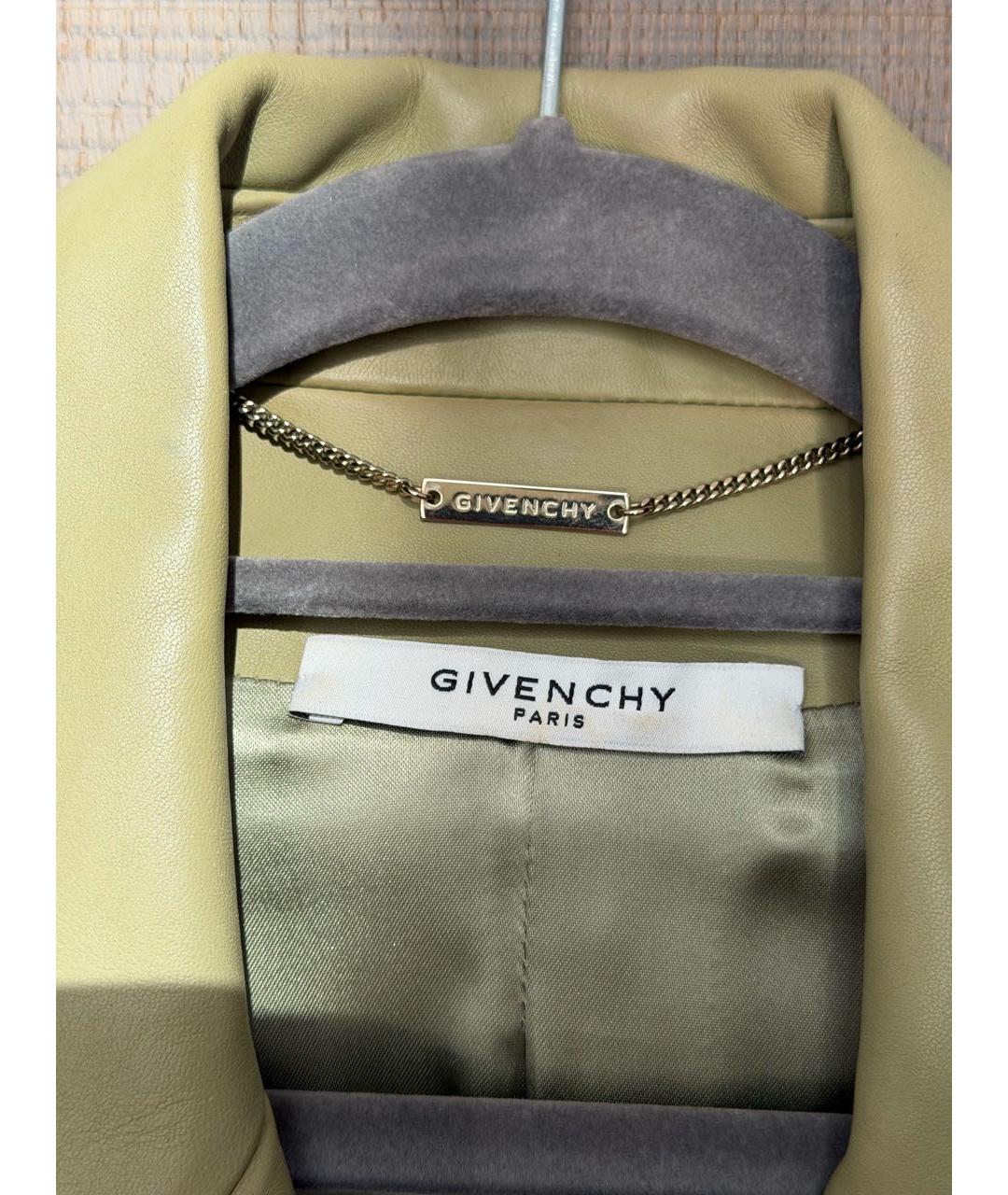 GIVENCHY Хаки кожаный жилет, фото 4