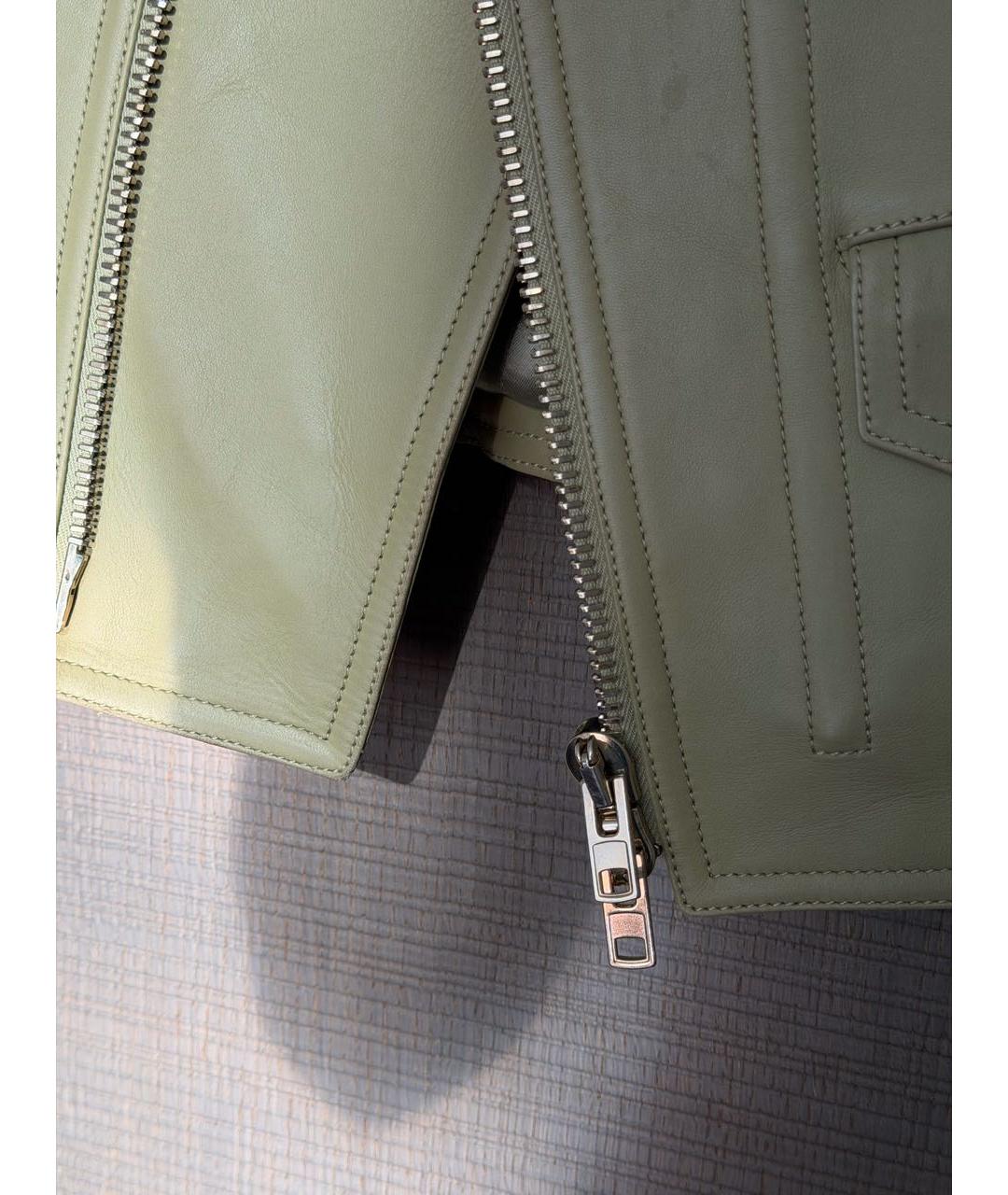 GIVENCHY Хаки кожаный жилет, фото 5